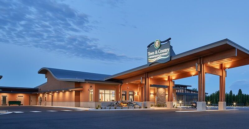 Town & Country Motorcoach & Resort entrance in Mount Vernon, Washington.